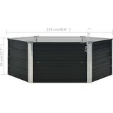  Povišena vrtna gredica antracit 129x129x45 cm pocinčani čelik | shoptok.hr