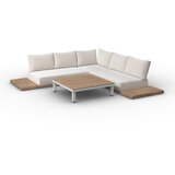 Bessagi Garden Lounge Garnitura Jolly, Bela, Krem, Akacija, 4-Delno | Shoptok.si