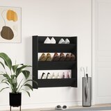 vidaXL omara za čevlje na steni Črn hrast Inženirski les 80 x 18 x 90 cm | Shoptok.si