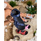 Resti Navy blue women's sandals with bow Oyall | Shoptok.si