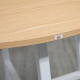  Blagovaonski stol industrijski stil zaobljeni dizajn stabilan do 60 kg Ø80 x 76V cm prirodno drvo/bijela | shoptok.hr