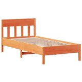vidaXL Posteljni okvir brez vzmetnice voščeno rjav 75x190 cm borovina | Shoptok.si