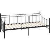 vidaXL posteljni okvir za dnevno posteljo črn kovinski 90x200 cm | Shoptok.si