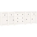 MAISON CHIC Komoda - Predalnik bela 230x35x80 cm trdna borovina, (21716521)