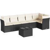  7-dijelni set vrtnih sofa od poliratana s jastucima crni | shoptok.hr