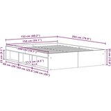  Okvir kreveta bez madraca staro drvo 150x200 cm | shoptok.hr