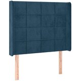  Uzglavlje s ušima tamnoplavo 83x16x118/128 cm baršunasto | shoptok.hr