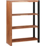 vidaXL Knjižna omara Rjava, Črna 80 x 30 x 110 cm Masiven les akacije | Shoptok.si
