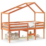  The Living Store Visoka postelja s streho voščeno rjava 90x190 cm trdna borovina - Visoka Postelja, (21495714) | Shoptok.si
