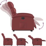  Električni naslonjač na podizanje umjetna koža crvena boja vina | shoptok.hr