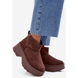Boto Women's Low Slip-On Insulated Snow Boots Brown Mavelle | Shoptok.si