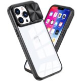 Onasi Lens Cover silikonski ovitek zaščita za iPhone 15 Plus - prozorno črn | Shoptok.si