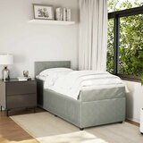  Box spring krevet s madracem svjetlosivi 80 x 200 cm baršunasti | shoptok.hr
