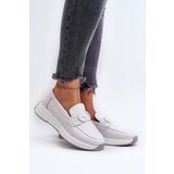 S. BARSKI Light Grey Women's Platform Leather Moccasins S.Barski LR490 | Shoptok.si
