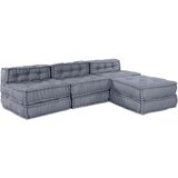  Modularni Pouf Sofa za 4 Osobe Konvertibilna Siva Tkanina | shoptok.hr