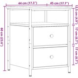 vidaXL Noćni ormarić Artisan hrast 44x45x60 cm izrađeno drvo | shoptok.hr
