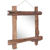 vidaXL ogledalo iz hlodov naravno 70x70 cm trden predelan les | Shoptok.si