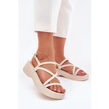 Boto Women's Platform Sandals With Straps Light Beige Civara | Shoptok.si