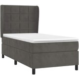 Box spring krevet s madracem tamnosivi 80 x 200 cm baršunasti | shoptok.hr