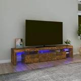 TV ormarić s LED svjetlima boja dimljenog hrasta 200x36,5x40 cm
