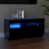 Furnova TV omarica z LED lučkami črna 80x35x40 cm, (21924790) | Shoptok.si