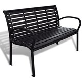 vidaXL vrtna klop 125 cm jeklo in wpc črne barve | Shoptok.si