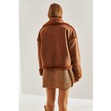 Bianco Lucci Women's Shearling Side Pockets Welt Suede Coat | Eponuda.ba