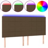 Maison Chic led posteljno vzglavje - vzglavna omarica - nočna omarica temno rjavo 200x5x118/128 cm blago, (21712192) | Shoptok.si