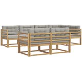  Set vanjskih sofa 6 pcs Bijela i svjetlosiva Poliester | shoptok.hr