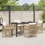  Vrtni set za objed 5 pcs Bež Čelik s prahom premazan | shoptok.hr