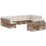vidaXL Vrtna sedežna garnitura 12 pcs Bež in smetanasto bela, (5000270310) | Shoptok.si