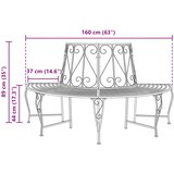  Klupa pod drvetom 4-Broj sjedala 160 x 80 x 89 cm Čelik | shoptok.hr