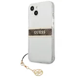 Guess 4G BROWN STRIPE MASKICA ZA IPHONE 13 PRO TRANSPARENT