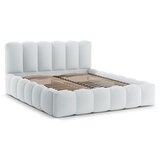 Micadoni Svijetlo sivi tapecirani bračni krevet s prostorom za odlaganje s podnicom 160x200 cm Lupine – Cijene