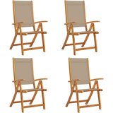 Maison Chic Zložljivi Vrtni Stoli - Stol za vrti 4 kosi trden akacijev les in teksti1 JS2899, (21875687) | Shoptok.si