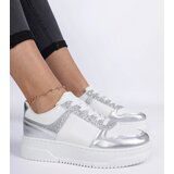 Gemre Silver women's sneakers with thick soles Dolla | Shoptok.si