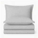Siva posteljina za krevet za jednu osobu od renforce pamuka 140x200 cm Checkered –