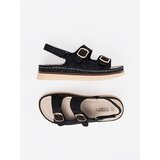 GOODIN Black sandals with gold elements | Shoptok.si