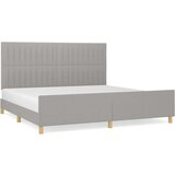  Posteljni okvir z vzglavjem svetlo siv 200x200 cm blago, (20905657) | Shoptok.si