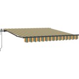 vidaXL Automatska uvlačna tenda Zelena i žuta 350x250 cm | shoptok.hr