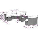 vidaXL 10-dijelni set vrtnih sofa od poliratana s jastucima smeđi | shoptok.hr