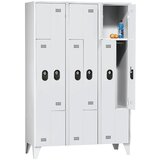 Wolf Garderobna omara Z, višina predelka 820 mm, VxŠxG 1850 x 1200 x 500 mm, širina razdelka 400 mm, barva korpusa / vrat svetlo siva / svetlo siva | Shoptok.si