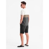 Ombre Men's shorts with elastic waistband and wash effect - black | Shoptok.si