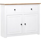 vidaXL komoda bela 93x40x80 cm trdna borovina Panama Range | Shoptok.si
