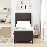  LED Box Spring Krevet Tamno smeđa 90 x 190 cm tkanina | shoptok.hr