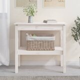 The Living Store Konzolna mizica bela 80x40x75 cm trdna borovina - Konzolna Mizica, (21503275) Cene