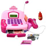Magic Toys Blagajna roza barve z mikrofonom, igralnim denarjem in zvokom | Shoptok.si
