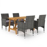  5-dijelni vrtni blagovaonski set sivi | shoptok.hr