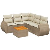  6-dijelni set vrtnih sofa s jastucima bež od poliratana | shoptok.hr