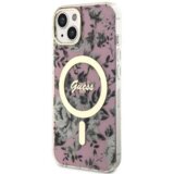  originalni guess ovitek flowers GUHMP14SHCFWSP z magsafe za iphone 14 6.1 - roza | Shoptok.si